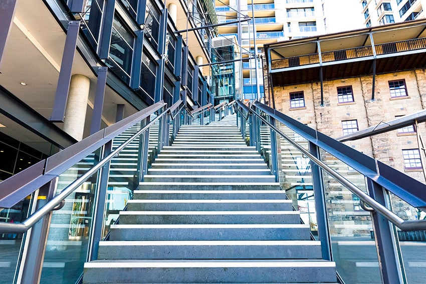 stairs leading to buildings